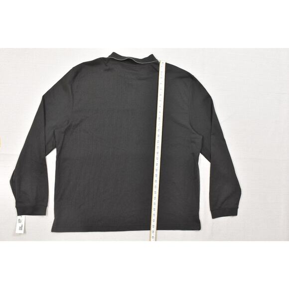 NEW Van Heusen Men's Flex Long Sleeve Polo Shirt Size XXL Black Gray - Picture 4 of 8
